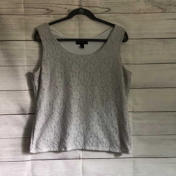 Dana Buchman Light Grey Sleeveless Blouse Size L - Picture 1 of 6